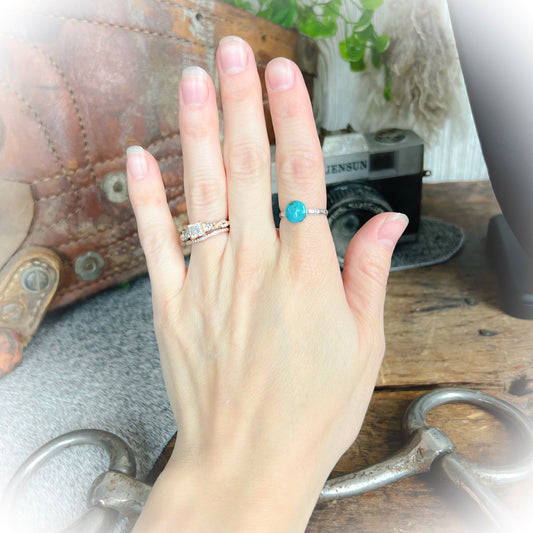 Lina - Sterling Silver & Authentic Turquoise Stone Ring