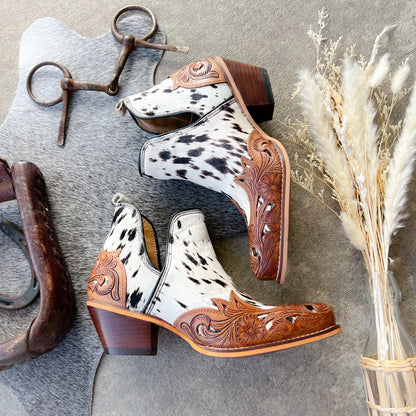 Ranch Dust Cowhide Booties