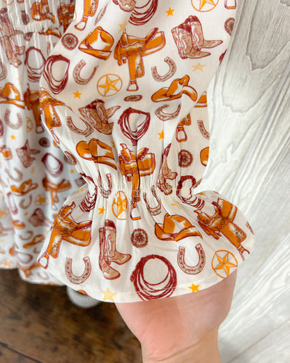 Howdy Darlin' Western Print Romper