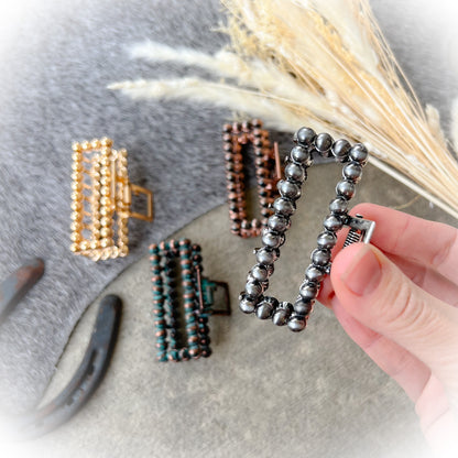 Mini Navajo Style Pearl Claw Clip - Multiple Colors