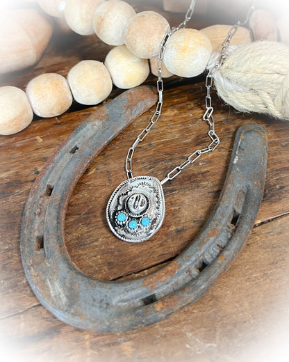 Western Cowboy Hat Necklace - Mini