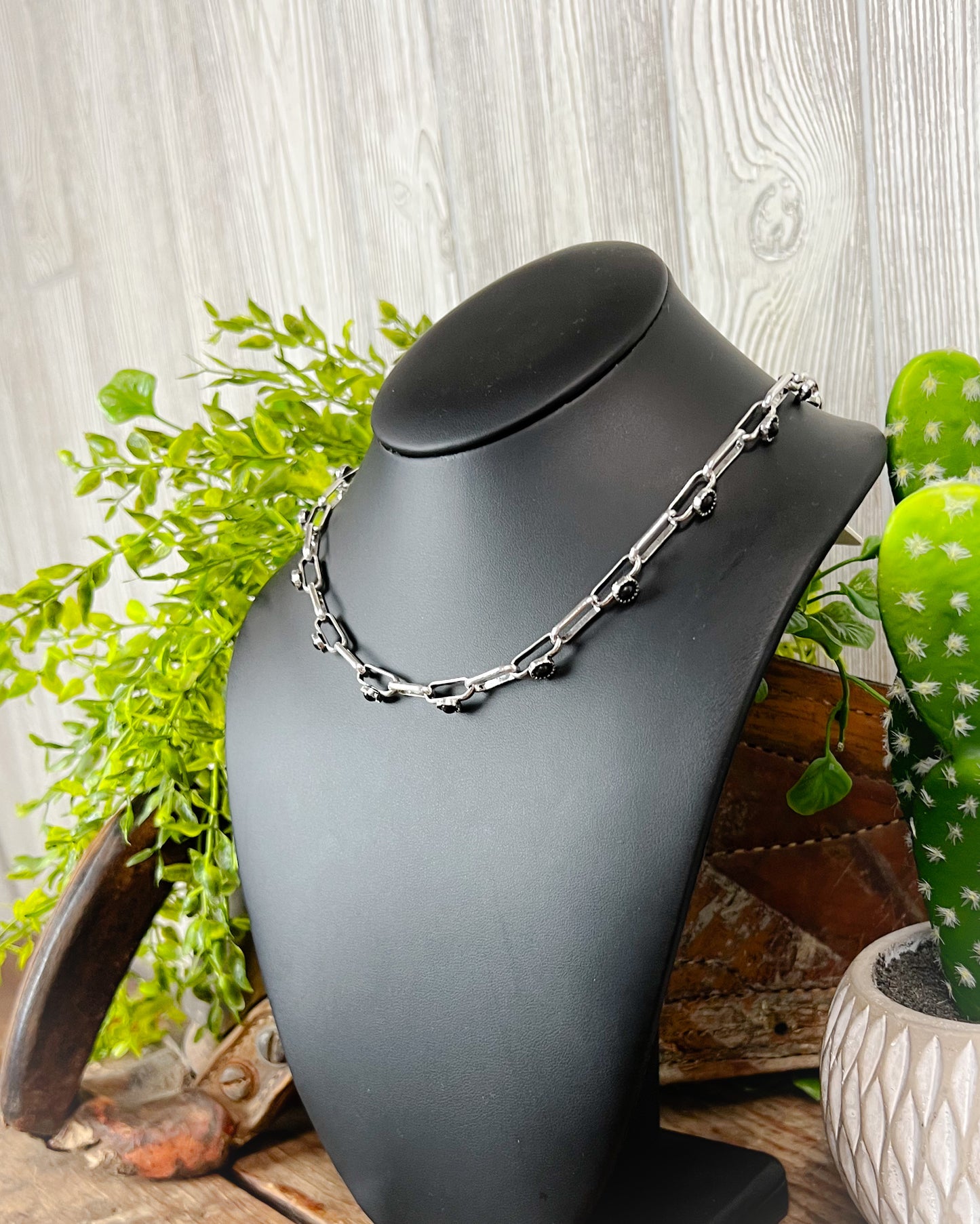 Western Soldered Stone Linked Chain Necklace