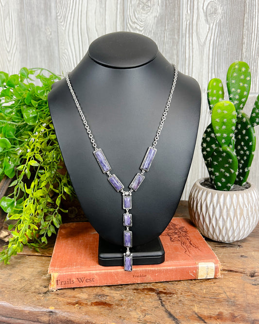 Jolene Lariat Necklace - Purple