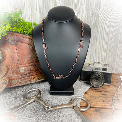 Trendy Tack Room Bit Necklace - Bronze