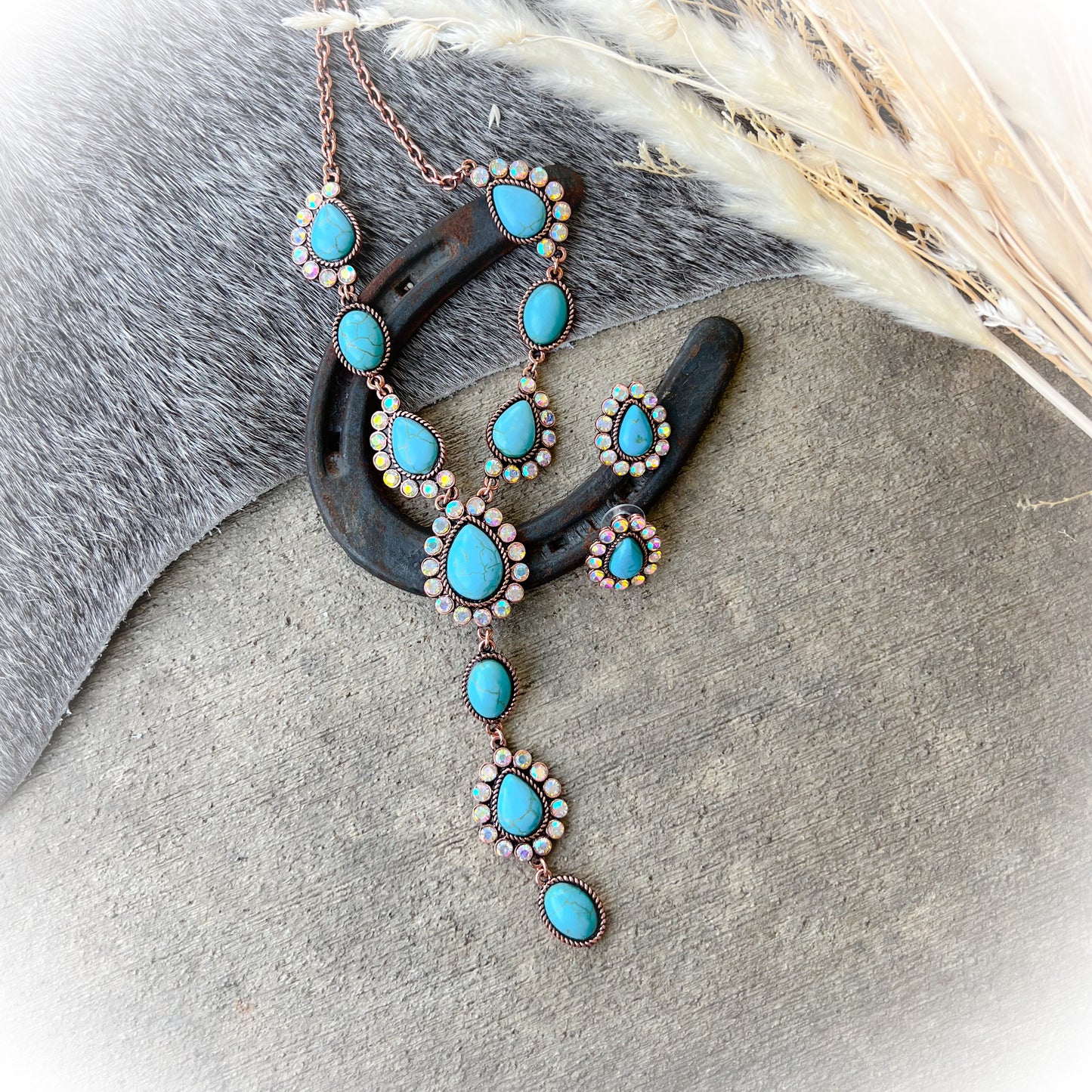 High Plains Western Lariat Necklace - Bronze