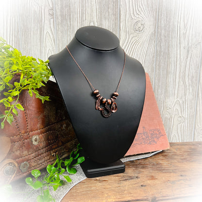 Rodeo Simple Western Charm Necklace - Bronze