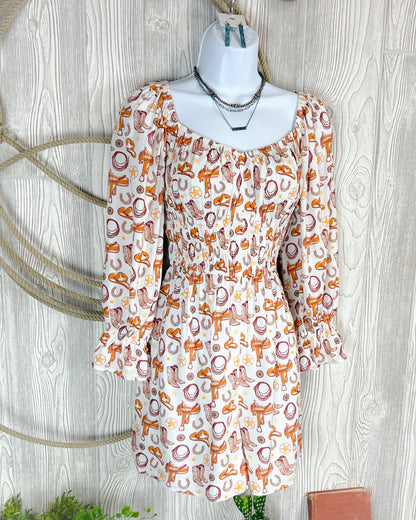 Howdy Darlin' Western Print Romper