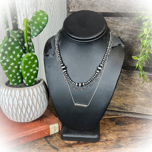 Modern Vintage Style Layered Necklace