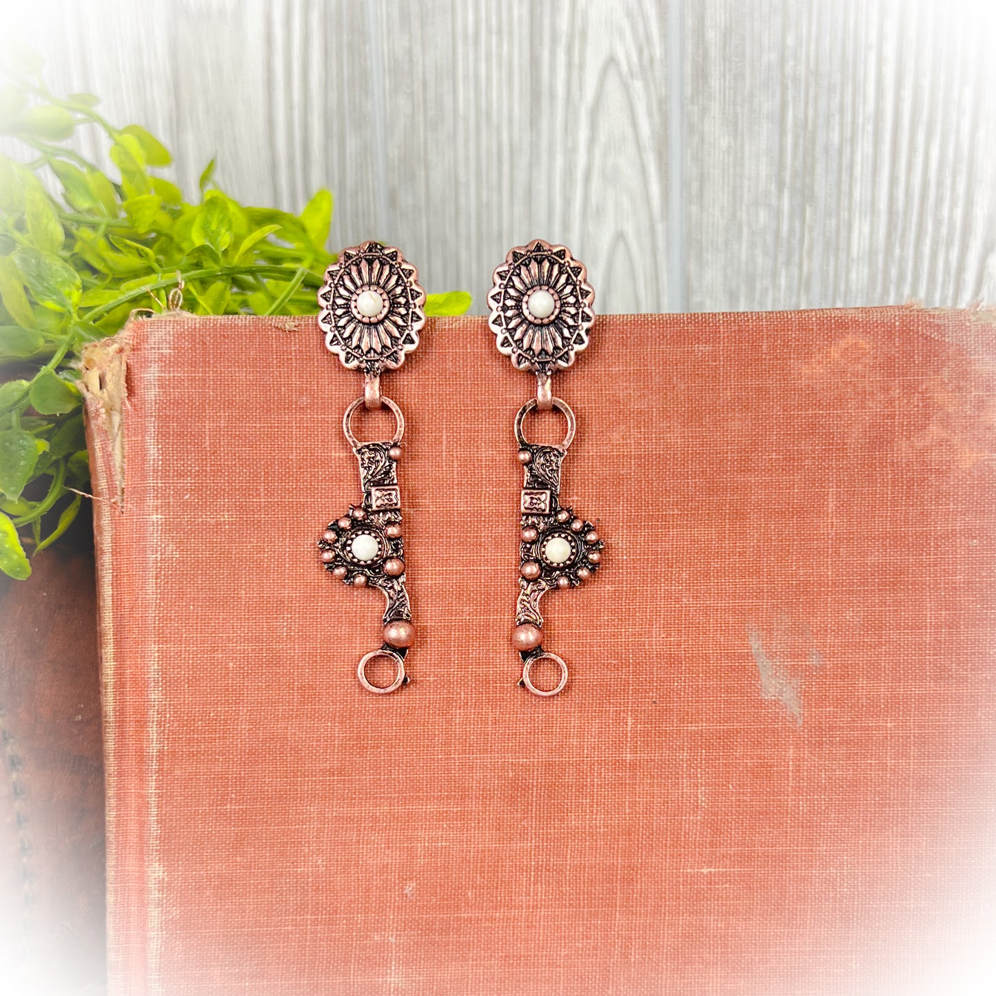 Western Horse Shank-Bit Earrings – Bronze