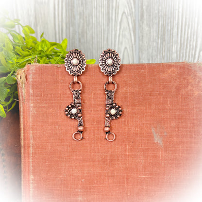 Western Horse Shank-Bit Earrings – Bronze