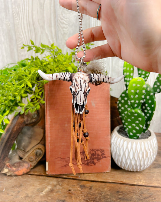 Western Boho Longhorn Car Charm