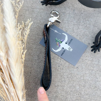 Shadowhorn Cowhide & Tooled Leather Western Keychain