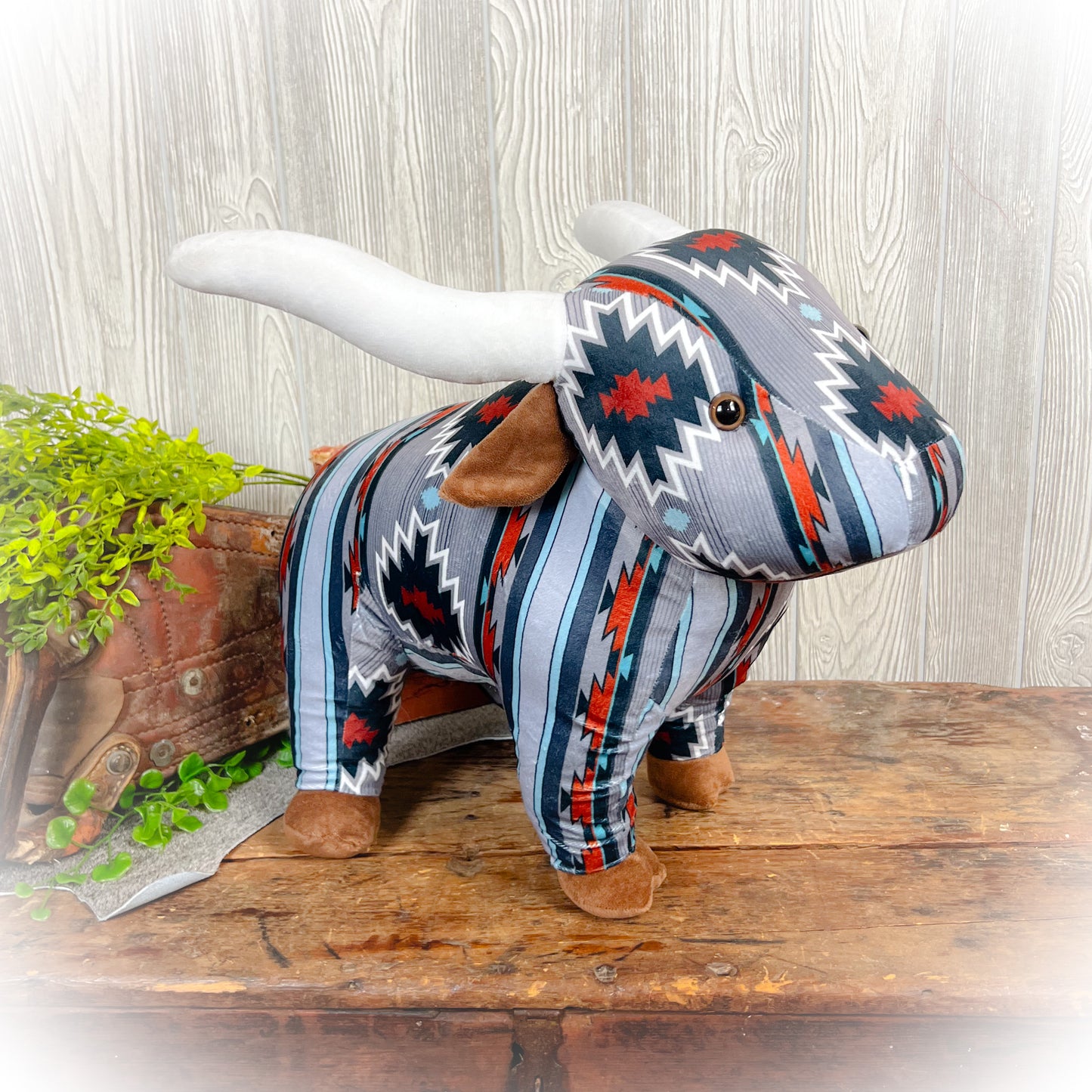 Longhorn Bull Western Plushie – Multiple Colors | 18" x 12" | Limited-Time Doorbuster