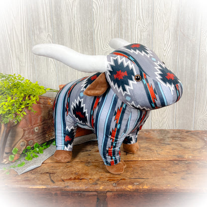 Longhorn Bull Western Plushie – Multiple Colors | 18" x 12" | Limited-Time Doorbuster