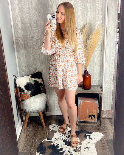 Howdy Darlin' Western Print Romper