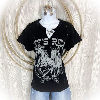 Let’s Ride Western Star Stud Graphic Tee