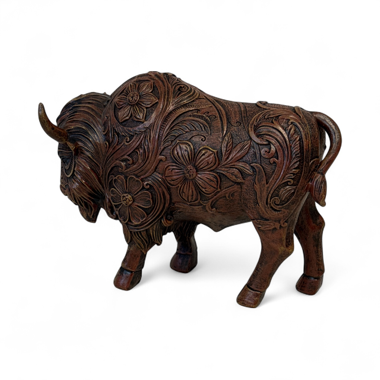 TOOLED FLOWER BISON BROWN