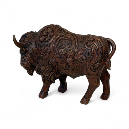 TOOLED FLOWER BISON BROWN