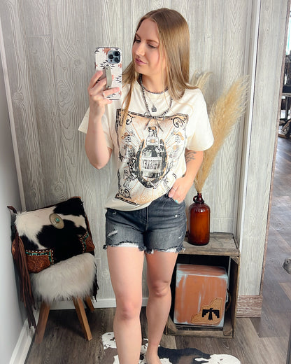 Dusty Trails Western Tee – Eggshell