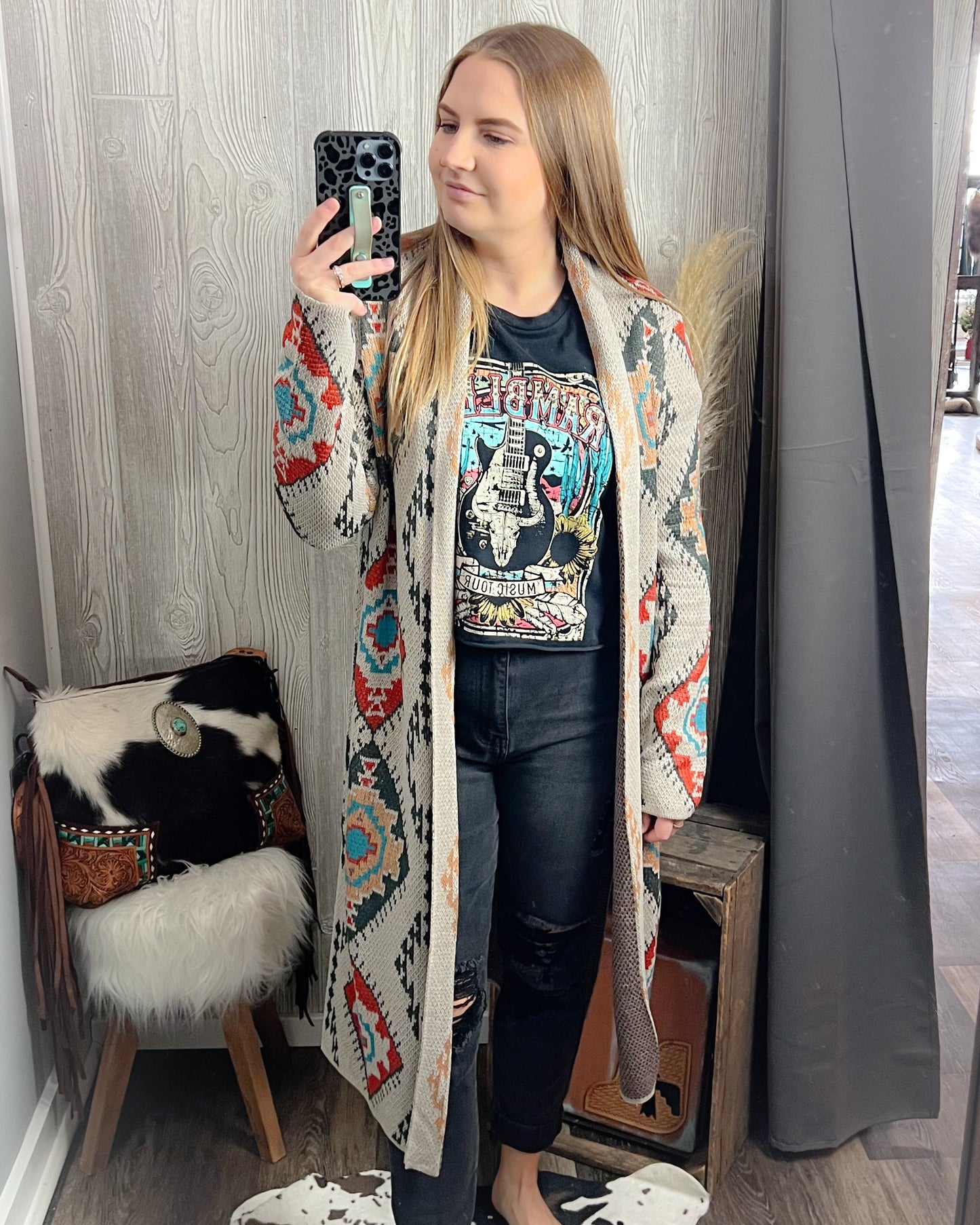 Aztec Western Sweater Duster