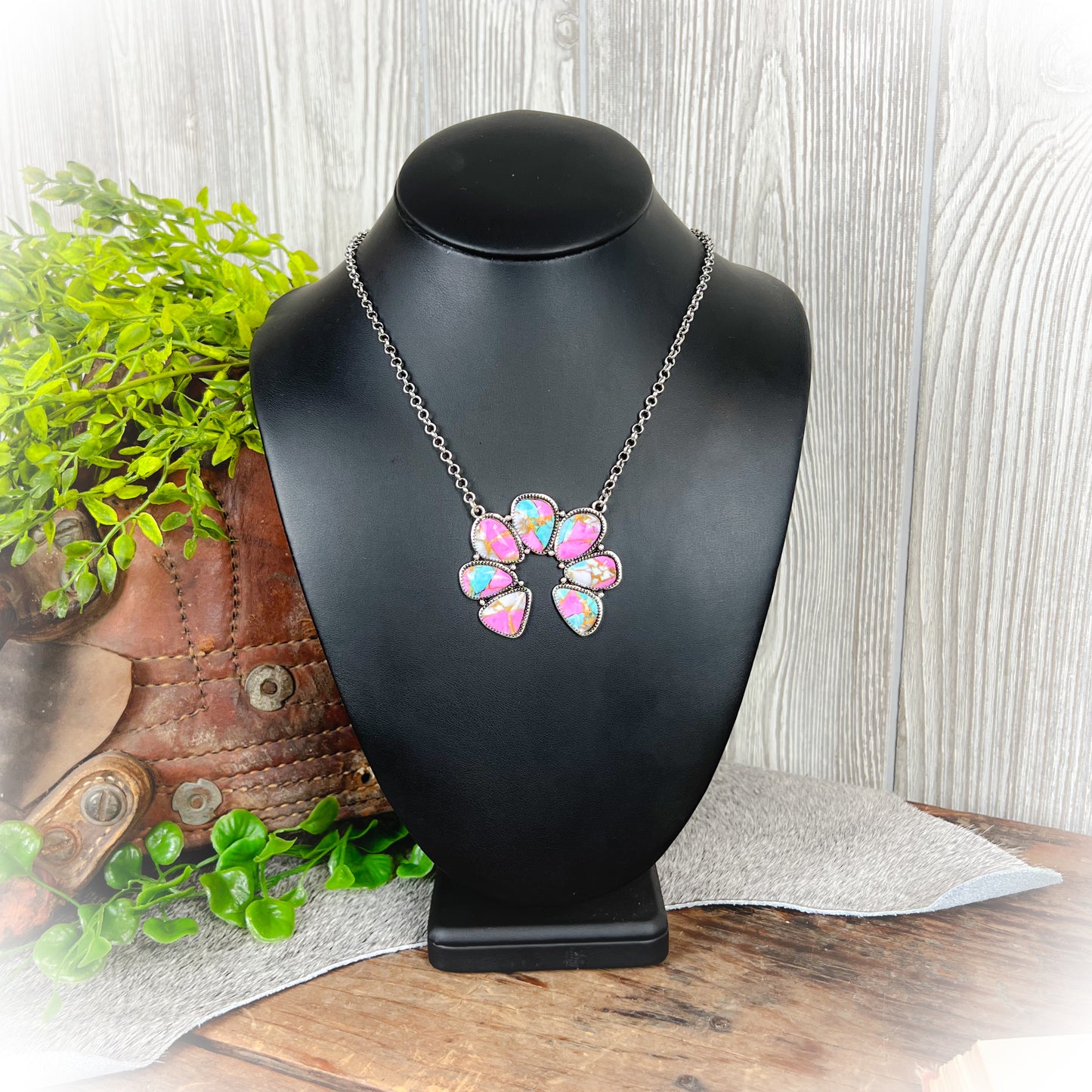 Western Squash Style Necklace – Cotton Candy