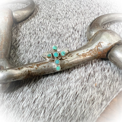 Sterling Silver Authentic Turquoise Cross Ring | Adjustable Western Jewelry