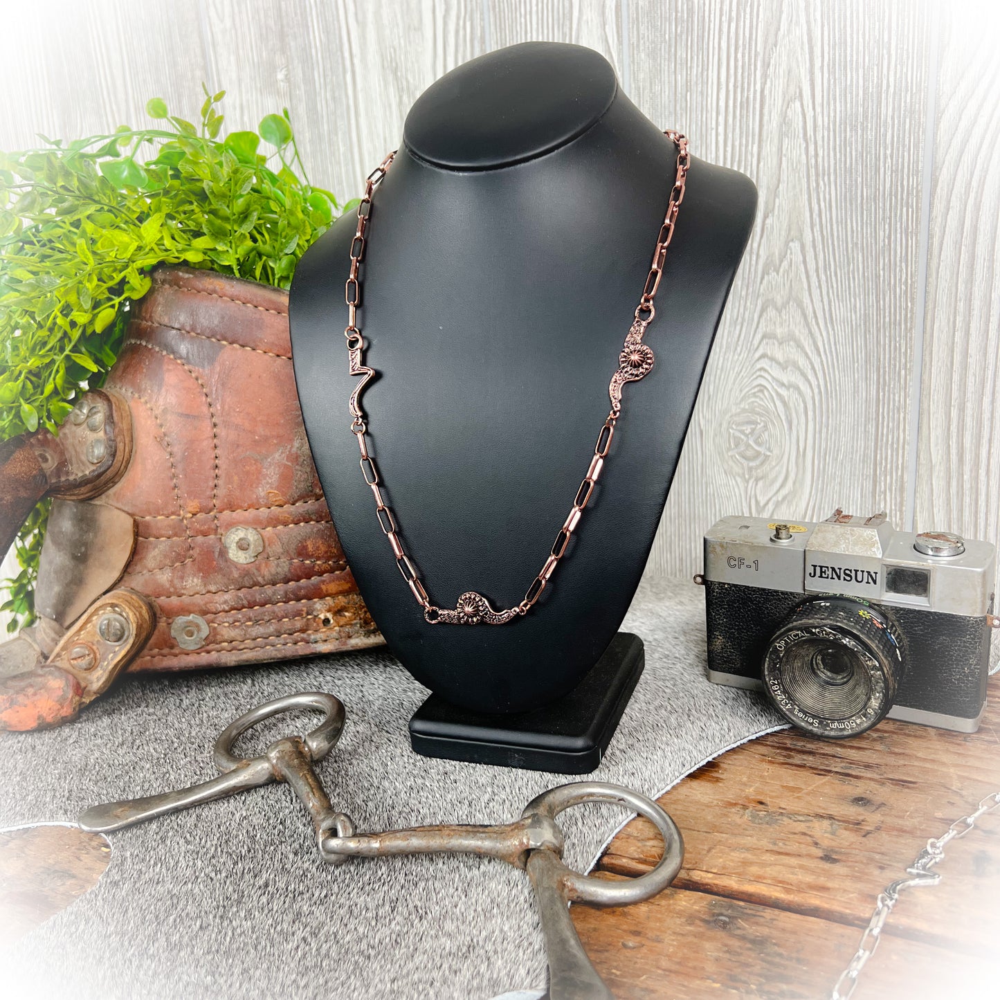 Trendy Tack Room Bit Necklace - Bronze