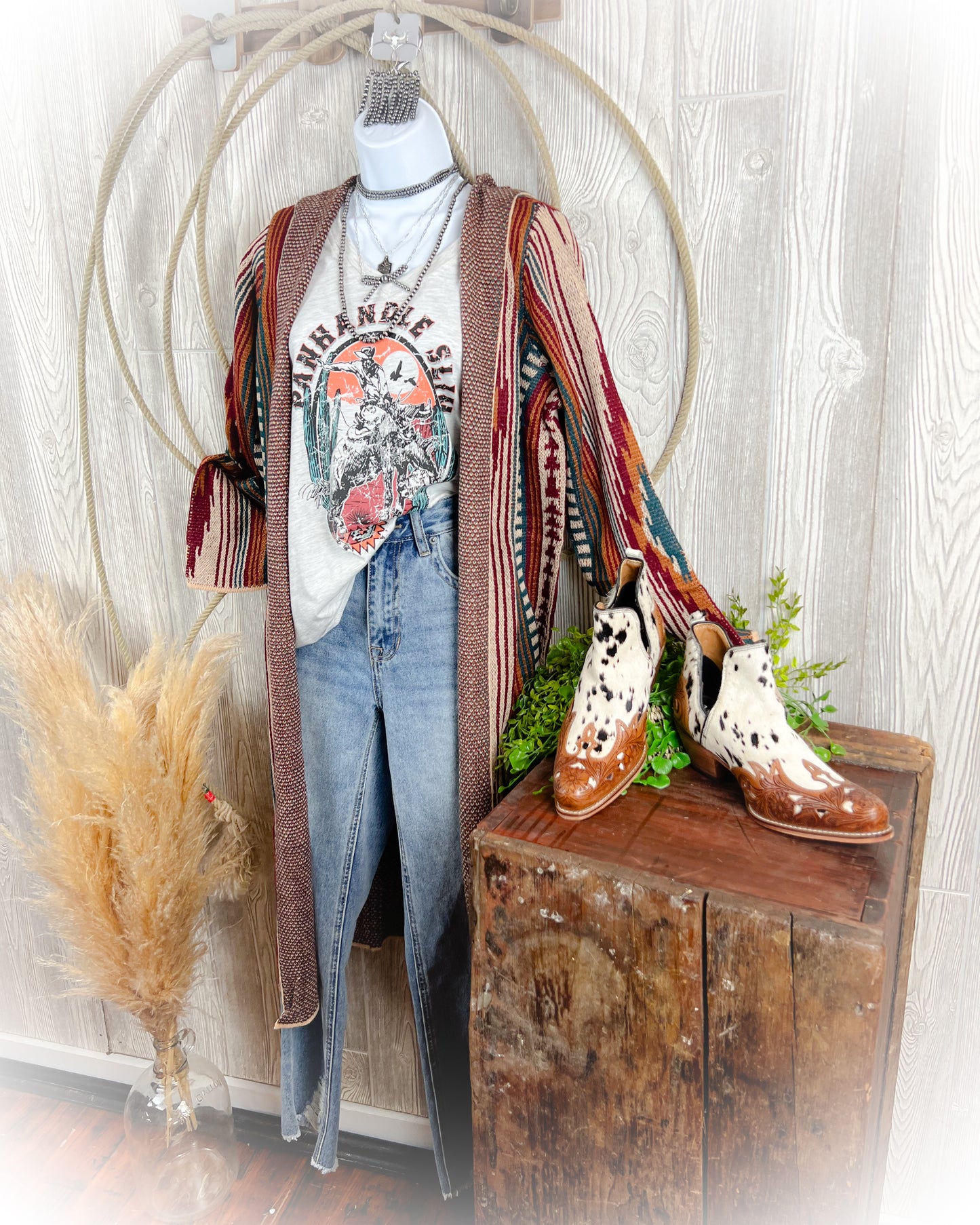 Western Long Knit Cardigan – Boho Fall Duster Style