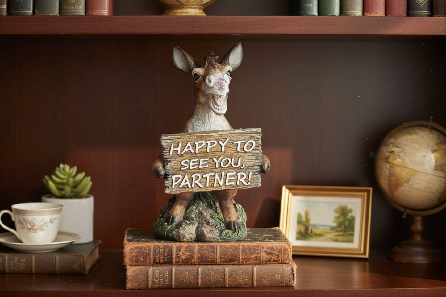 WESTERN WELCOME CREW DONKEY, 4.75"X4.25"X7.75"