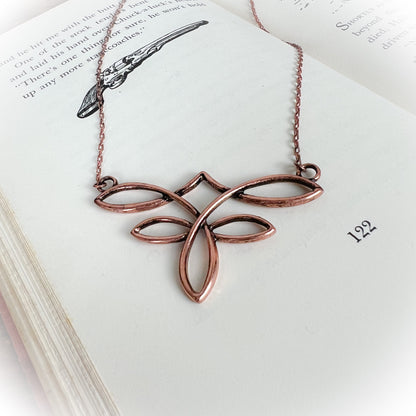 All Laced Up Boot Stitch Necklace - Bronze