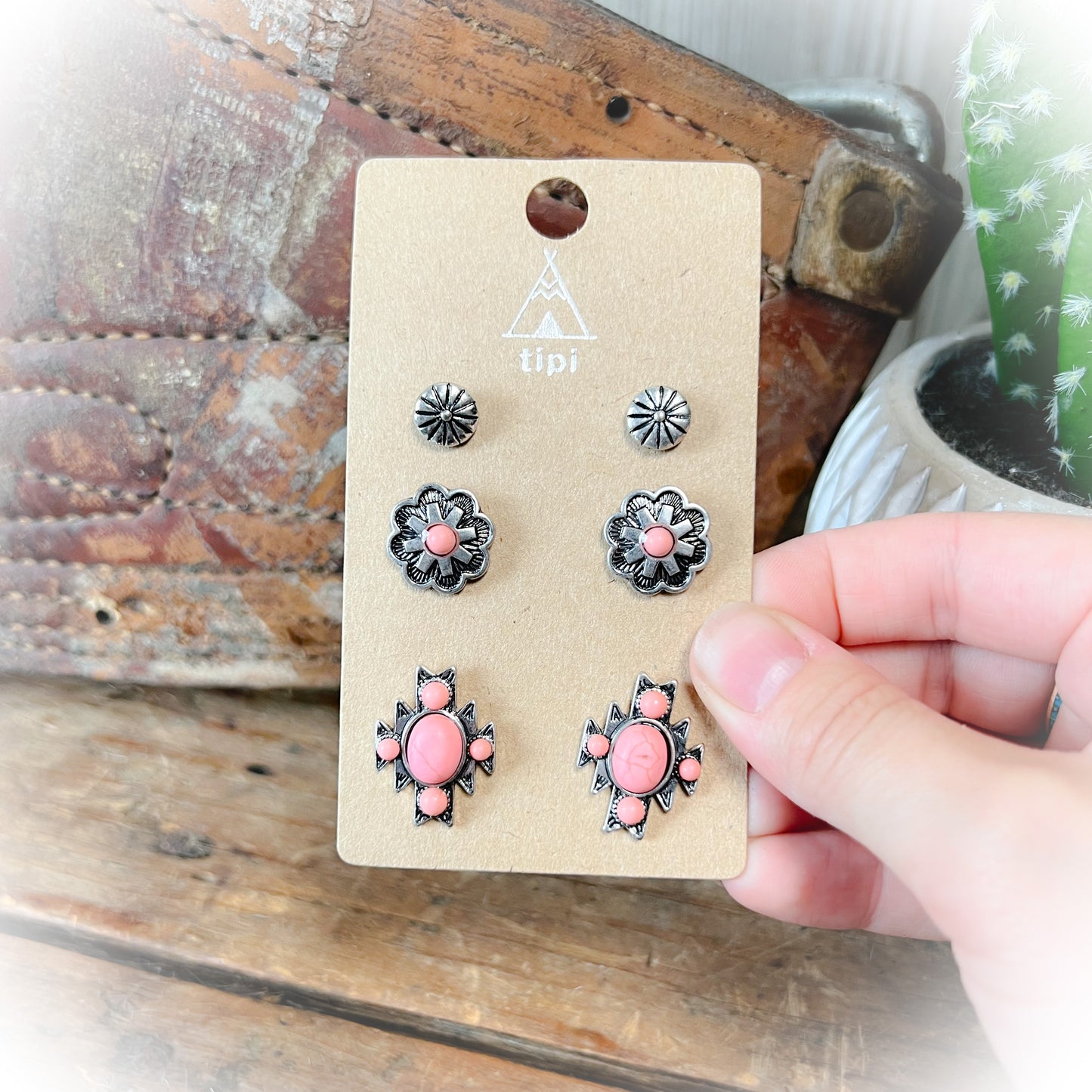 Hold Up Earring Set - Corral