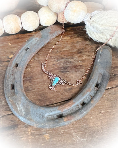 Longhorn Necklace - Bronze