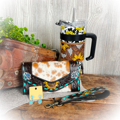 Western Mom On The Go Bundle – 4 or 5 Piece Western Accessory Set (Wallet, Tumbler, Jewelry & Keychain)