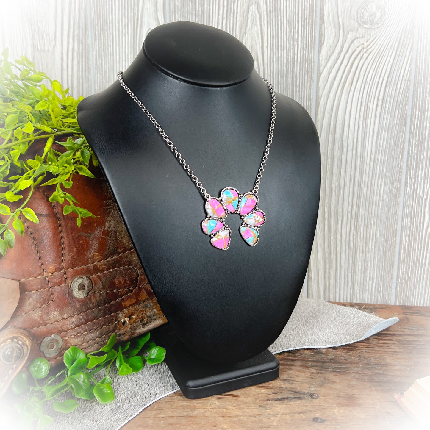 Western Squash Style Necklace – Cotton Candy