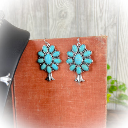 Western Statement Squash Blossom Necklace & Earrings Set