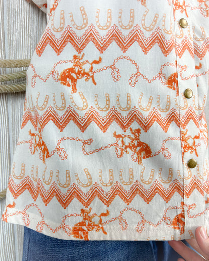Rustling Rodeo Flutter Sleeve Top – Western Modest Blouse