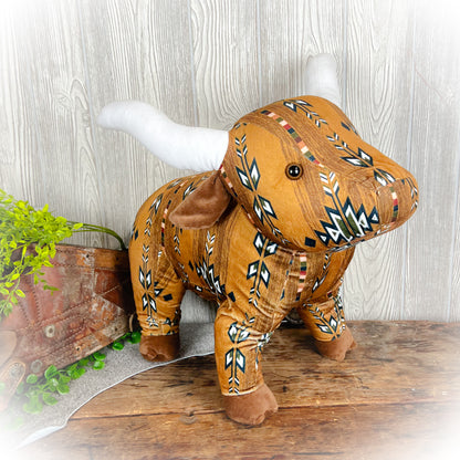 Longhorn Bull Western Plushie – Multiple Colors | 18" x 12" | Limited-Time Doorbuster