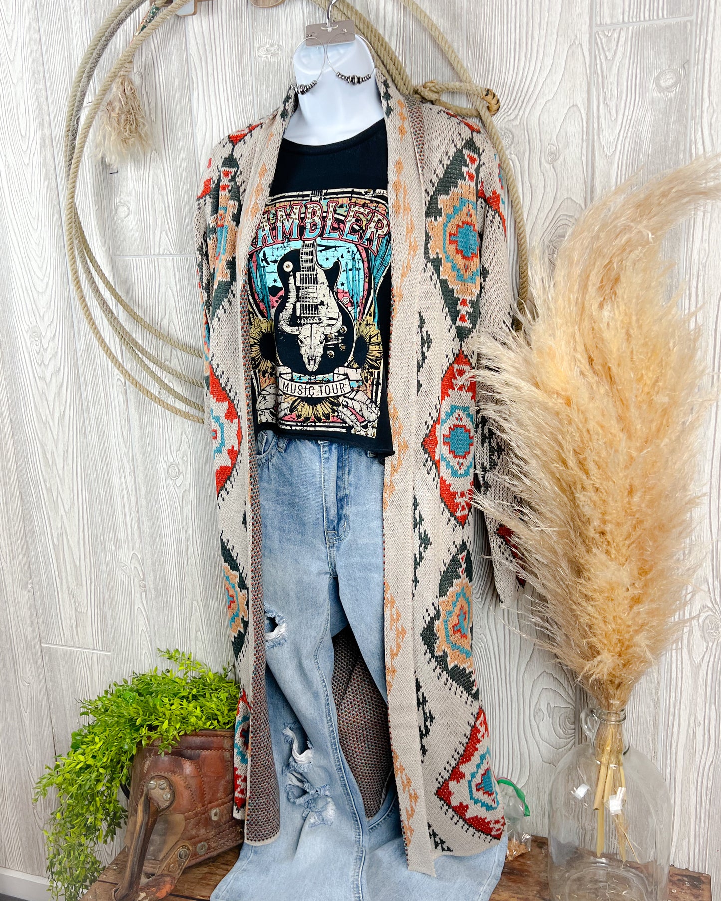 Aztec Western Sweater Duster