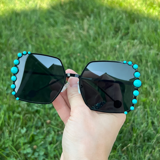 Retro Vintage Western Hippie Oversized Square Sunglasses