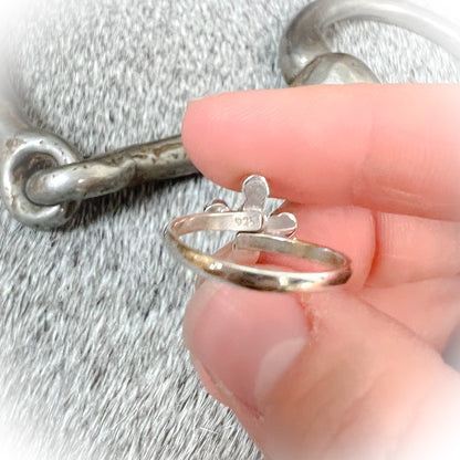 Sterling Silver Authentic Turquoise Cross Ring | Adjustable Western Jewelry