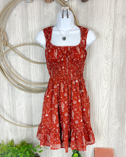 Rust in the Wind Desert Mini Dress