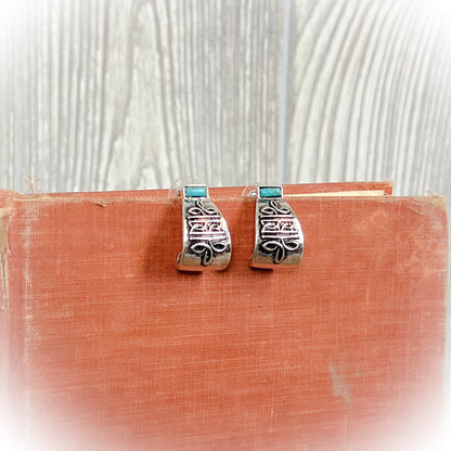 Western Boot Stitch Curled Earrings