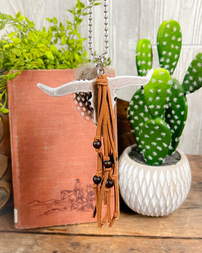 Western Boho Longhorn Car Charm