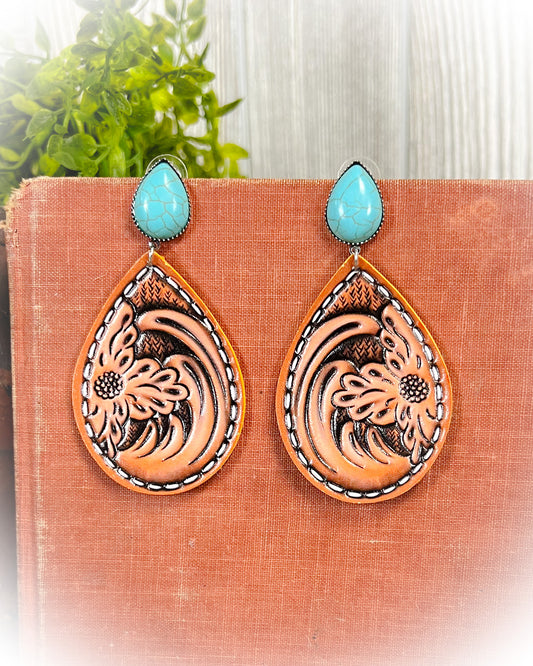 Chills Tooled Leather Earrings