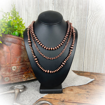 Crazy Sorrel Western Layered Necklace – Bronze | Western Navajo-Style Pearl Necklace
