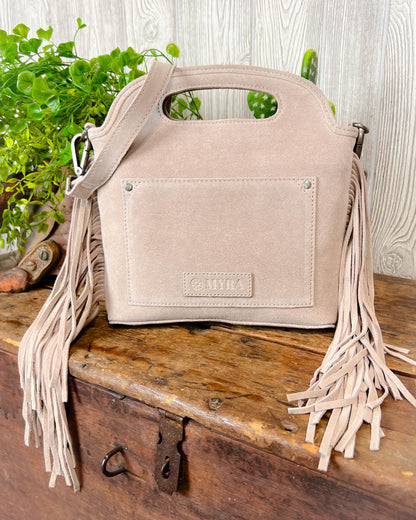 Desert Dreamer Tooled Leather Crossbody – Fringe & Boot Stitch Detail