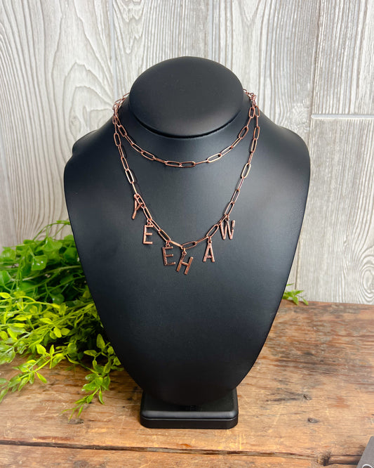 Yee Haw Layered Necklace - Bronze