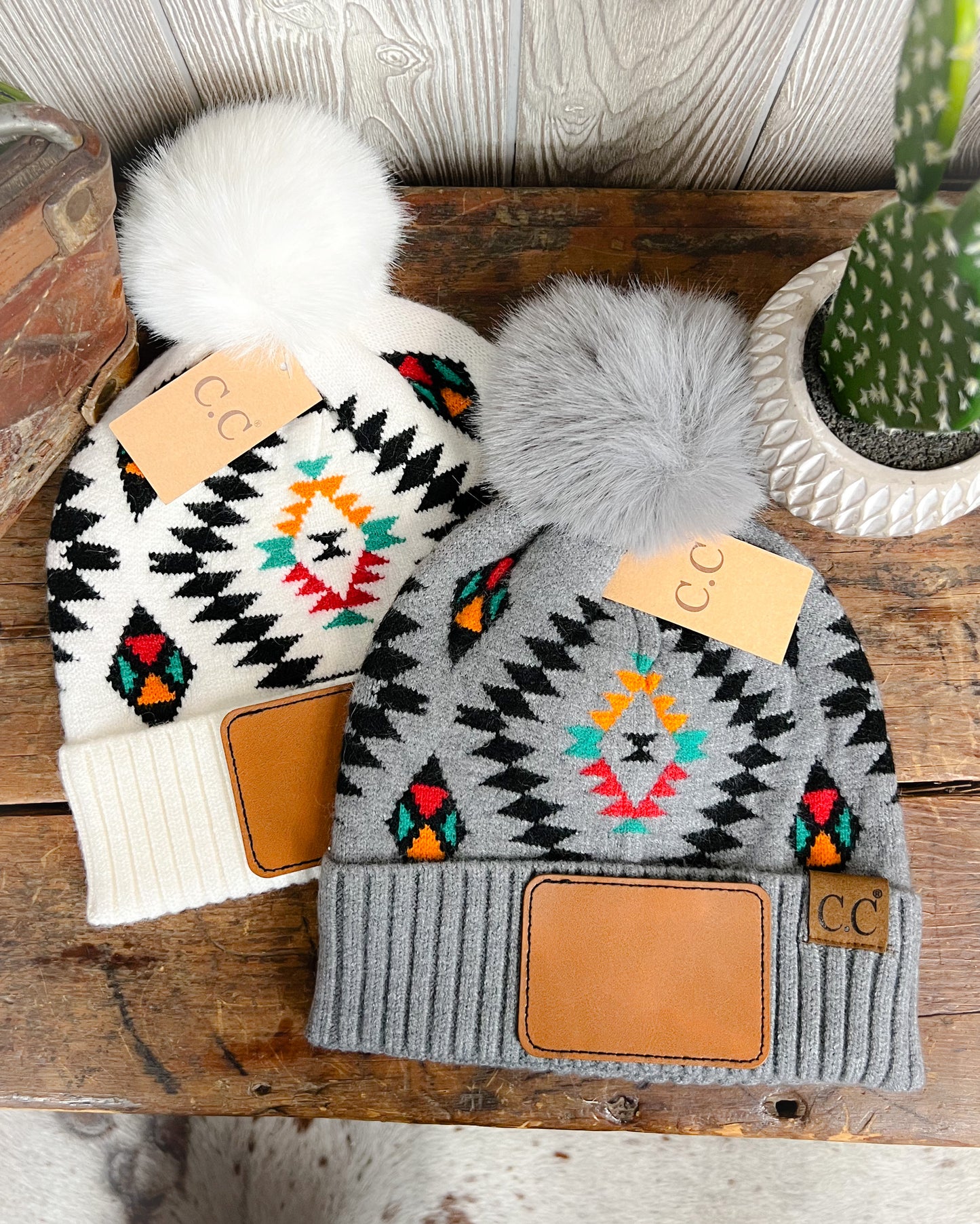 Soft Aztec Beanies - With Option Of Free Custom Patch