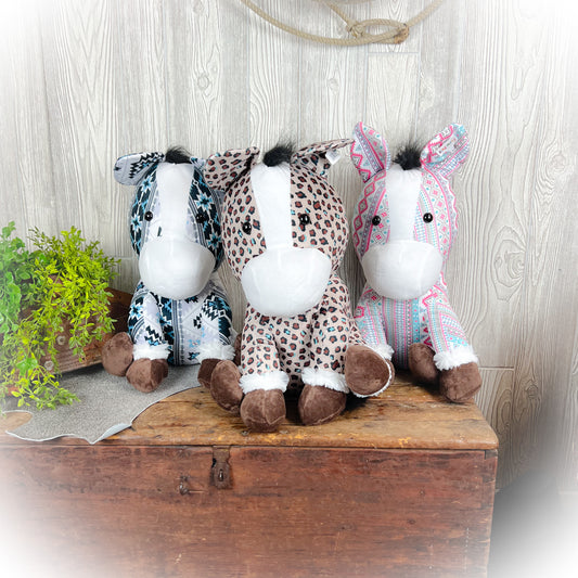 Horse Western Plushie – Multiple Colors | 18" x 12"