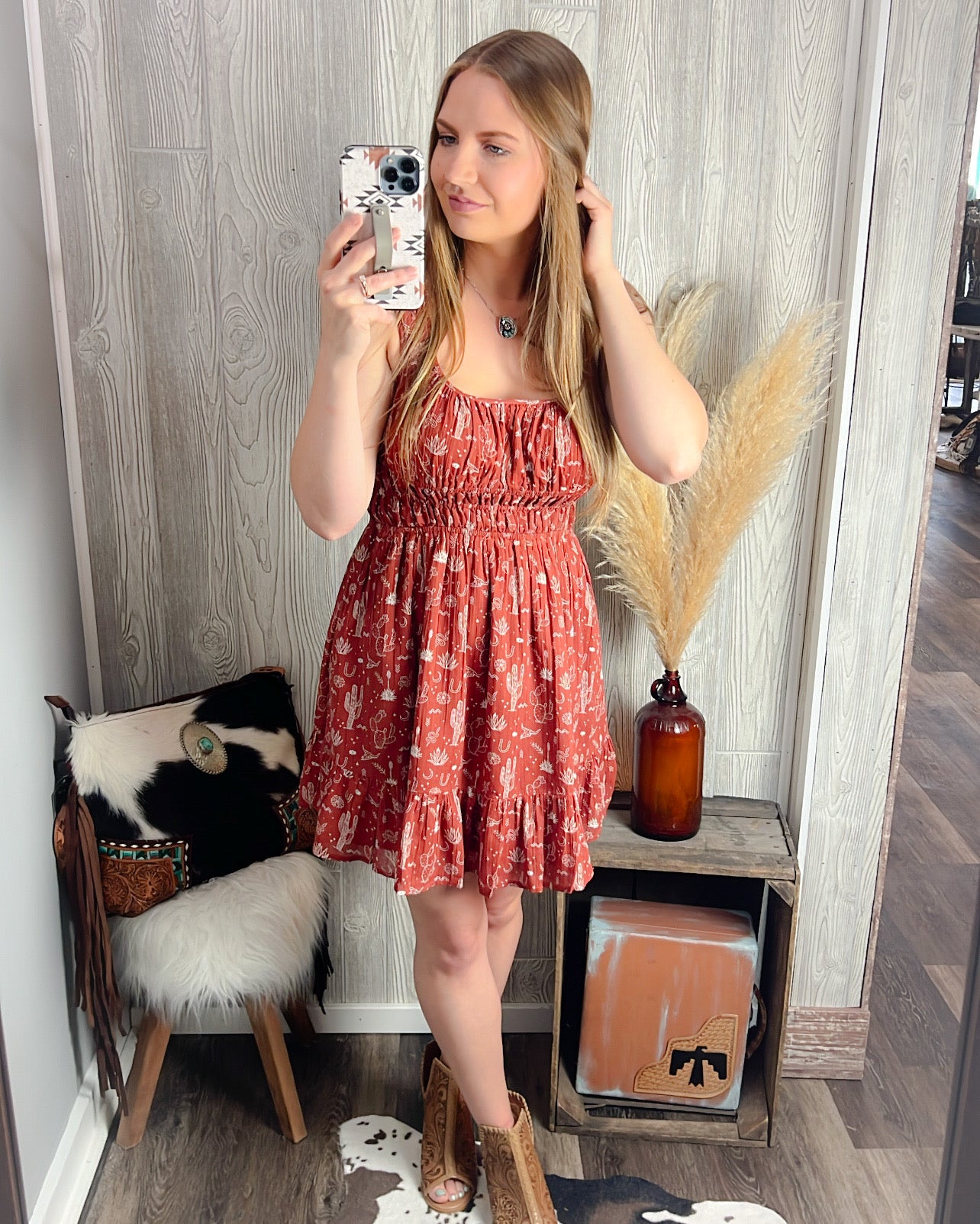 Rust in the Wind Desert Mini Dress